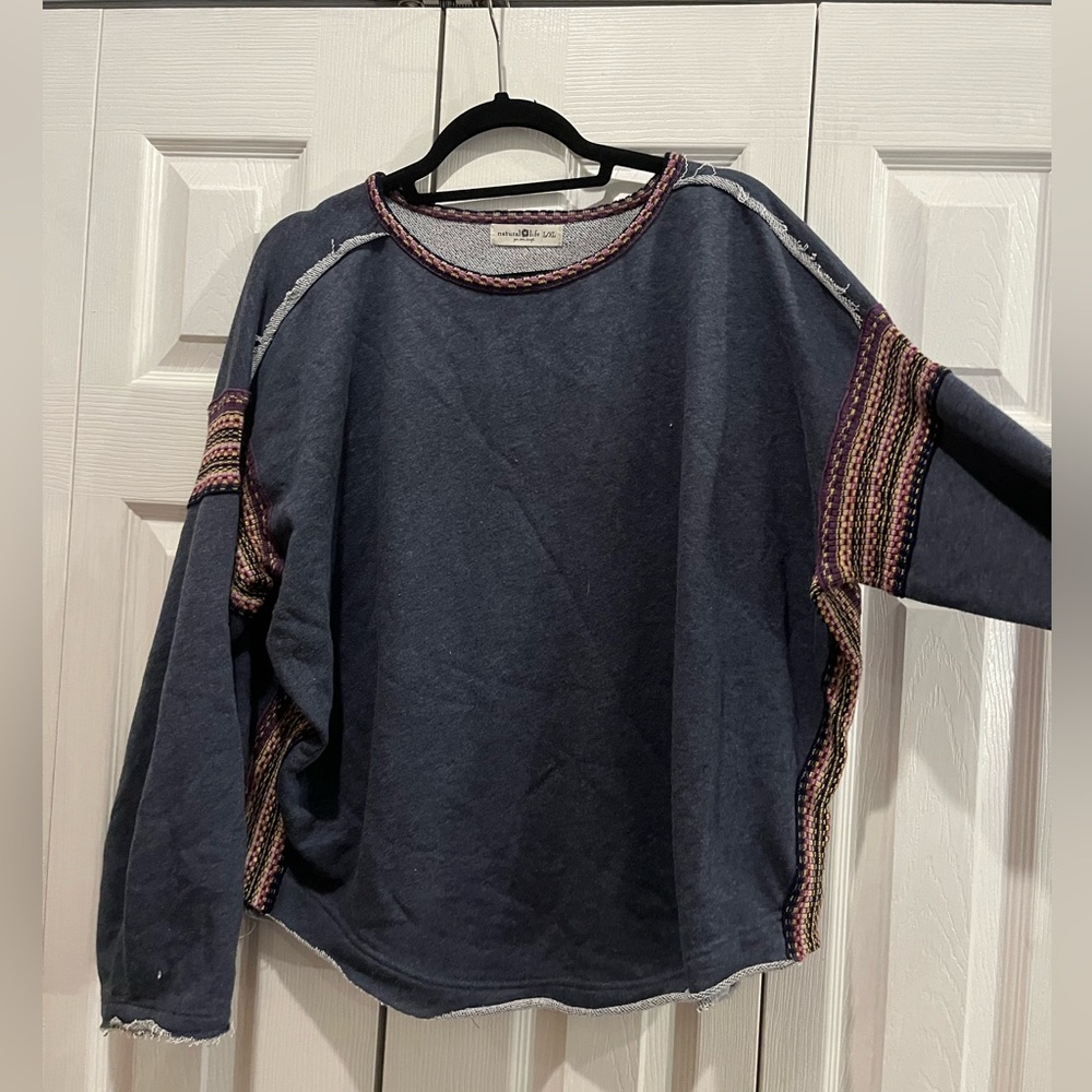 Natural Life Woven Trim Sweater